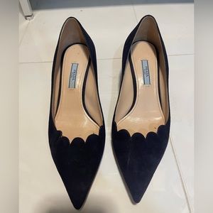 Navy Blue Prada Pumps